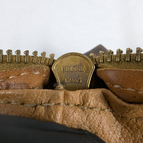 Authentic Celine Macadam Vintage Clutch Bag Brown Beige Pouch Made in Italy - Picture 11 of 12